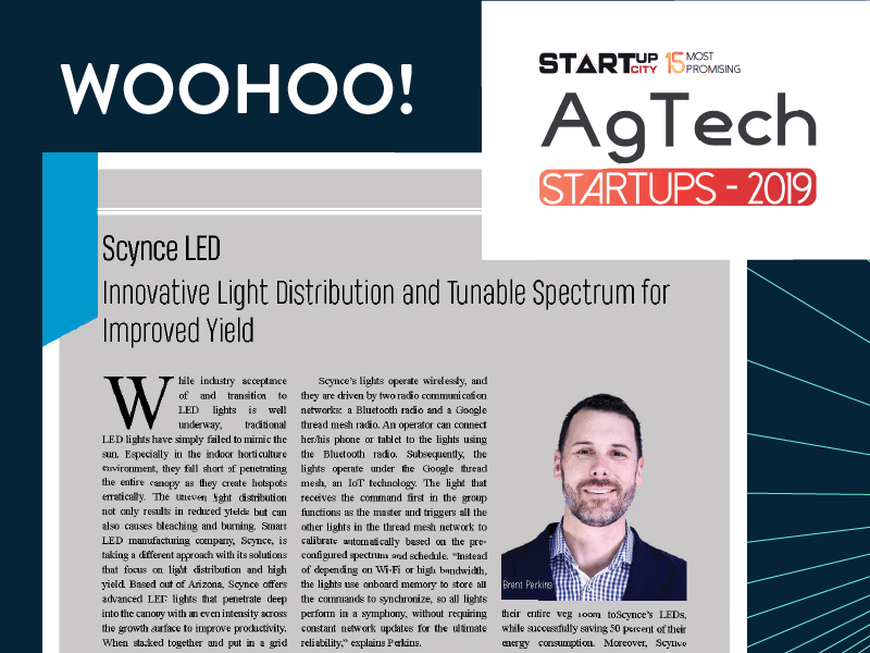 ScynceLED named one of the 15 most promising tech startups of 2019